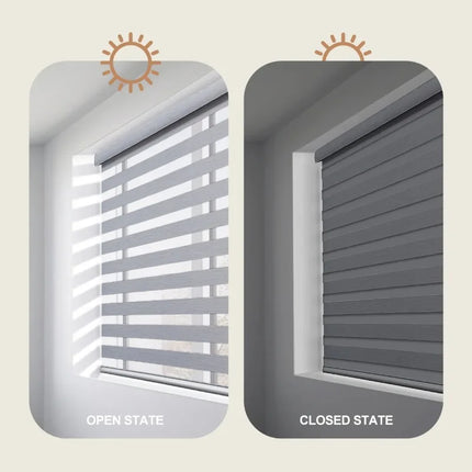 Precio de fábrica Tamaño personalizado Zebra Shades Día y noche Control inteligente Vertical Sheer Zebra Blind para Windows