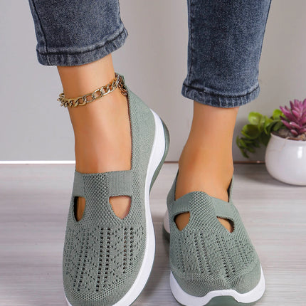 Zapatos de mujer, zapatillas transpirables de Color sólido, zapatillas informales de verano para mujer, zapatos informales de punto bajos, zapatos para mamá