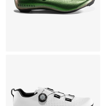 ROCKBROS Zapatos de ciclismo profesional con cierre de perilla autobloqueantes para bicicleta de carretera compatible con calas SPD calzado para ciclismo