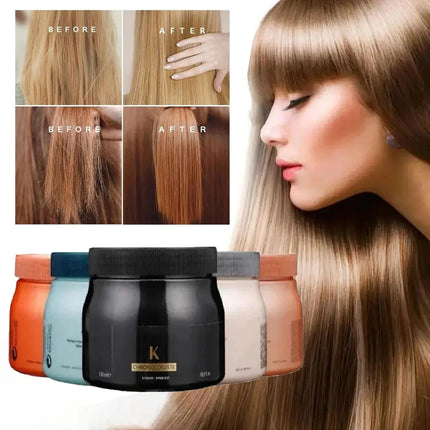 Champú acondicionador multifuncional de 500ml, mascarilla para el cabello, Caviar, diamante negro, oro blanco, revitalizante, Control de aceite doble, antipicazón