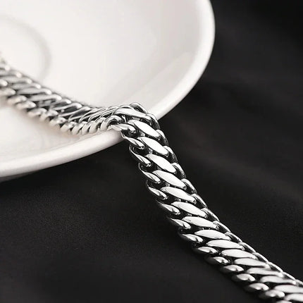 Brazalete Punk Minimalista de Plata Esterlina S925 – Joyería de Lujo Unisex