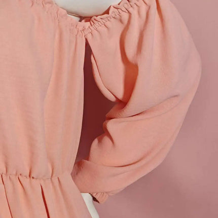 Vestido de sesión de fotos de maternidad: vestido sexy con hombros descubiertos, mangas abullonadas juguetonas y ropa con abertura para piernas para fotografía de mujeres embarazadas