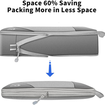 Juego de organizador de almacenamiento de cubos de embalaje comprimidos de viaje, 6 uds., con bolsa para zapatos, equipaje Visual de malla, bolsa de maleta ligera portátil