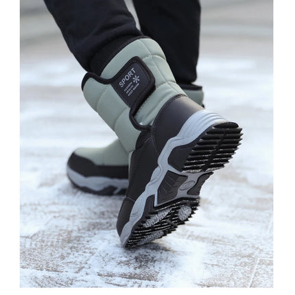 Botas de nieve para exteriores para niños, zapatos deportivos cómodos y cálidos de alta calidad, botas de algodón a la moda, zapatos de felpa antideslizantes para Otoño e Invierno