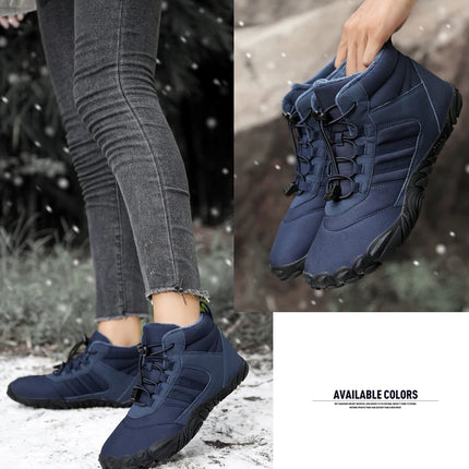 Zapatos impermeables de invierno para hombre y mujer, botas de nieve de algodón, cálidas, forradas de piel, Unisex, para caminar, senderismo y al aire libre