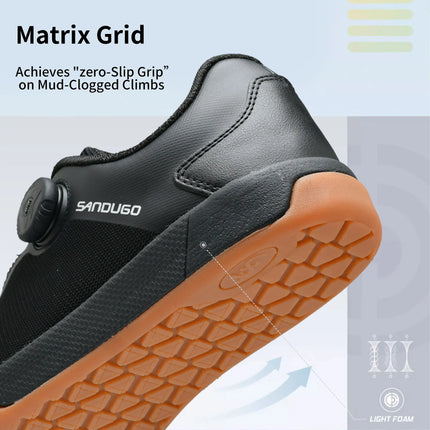 Zapatos de bicicleta de montaña Sandugo MTB para ciclismo XC/Enduro/DH, estabilidad del sistema de dial de encaje de velocidad (pedal plano/versión sin enganche)