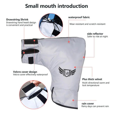 2026 Guantes Protectores de Manillar para Motocicleta, Scooter y Bicicleta – A Prueba de Viento y Lluvia, Mantiene Calientes en Invierno, Mango Grande y Protege las Manos