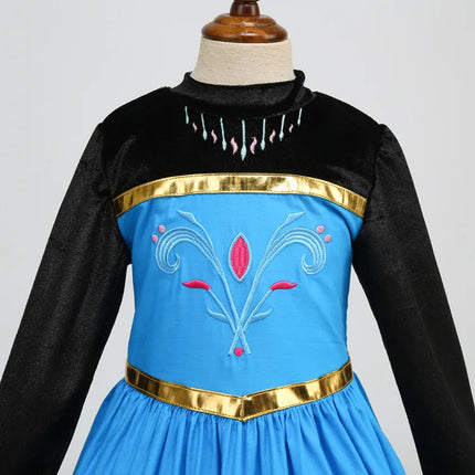 Disney niñas Reina de la nieve Elsa coronación vestido de princesa elegante ropa de fiesta niños carnaval Frozen Girl Cosplay princesa tela