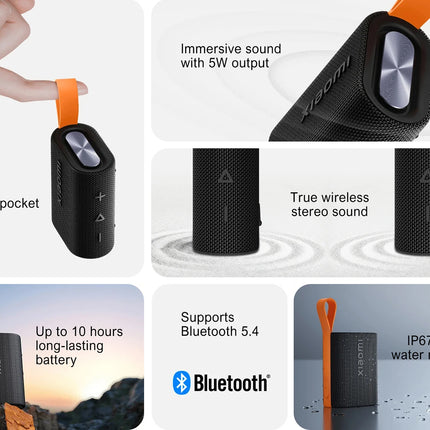 Altavoz Bluetooth 5.4 Portátil | TWS Estéreo, IP67, Micrófono Integrado, Batería de 1000mAh y Hasta 10 Horas de Reproducción