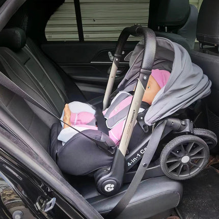 Sistema de viaje convertible 4 en 1: cochecito reversible con asiento y moisés para automóvil infantil, portabebés de recién nacido a niño pequeño