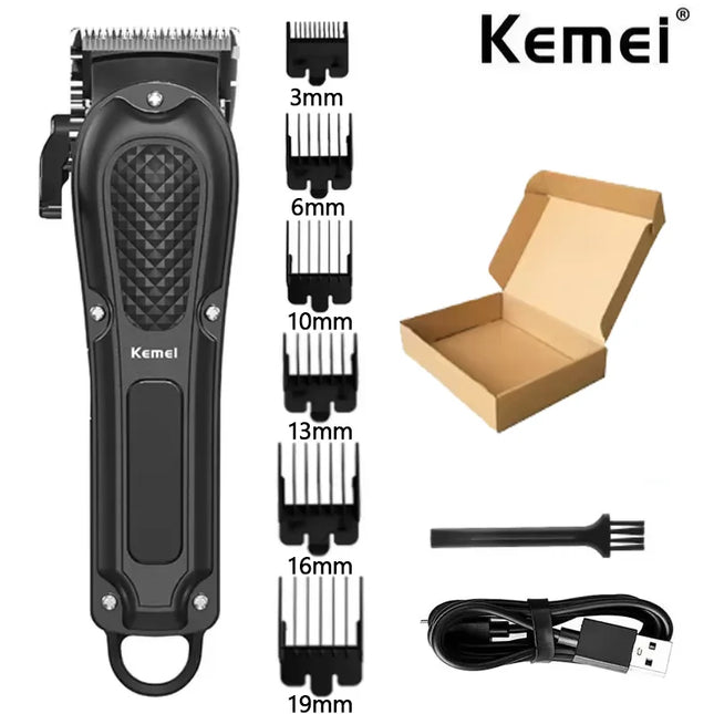 Cortadora de pelo eléctrica Kemei KM-1071 UBS, cortadora de barba inalámbrica recargable para hombres, potente cortadora de pelo eléctrica, herramienta de recorte