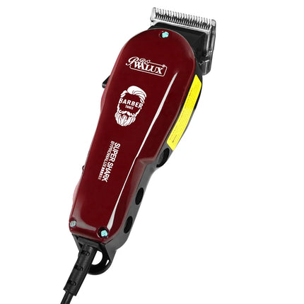 WALUX-cortadora de pelo profesional para hombre, potente recortadora con cable clásica roja de 10W con palanca cónica ajustable, herramienta de corte de pelo