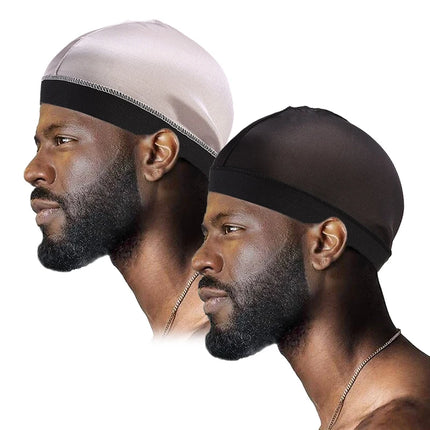 2 unids/lote, gorro ondulado de cúpula sedosa, pañuelos elásticos, gorro de peluca Unisex, cubierta para la cabeza para dormir durante la noche, gorro para quimio para pérdida de cabello contra el cáncer, accesorios para