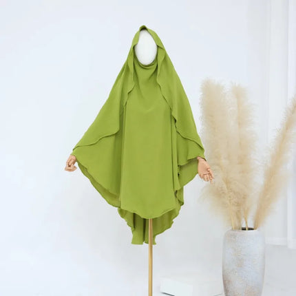 Hijab musulmán liso para mujer, ropa Khimar plisada árabe de Ramadán Eid, Jersey de oración de Iglesia islámica, bufanda Niqab, 2025