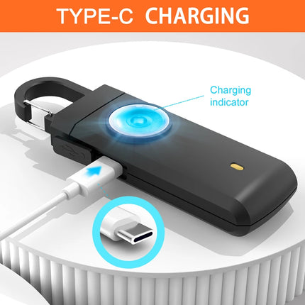 Xiaomi-alarma de autodefensa tipo C, sirena de seguridad recargable a prueba de lobo, llavero portátil para mujeres mayores y niños