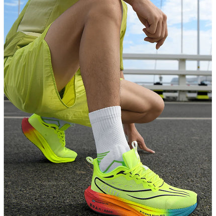 Zapatillas fluorescentes para correr CarbonBoard Marathon, deportivas para hombre, transpirables, cómodas zapatillas deportivas para mujer, suaves y resistentes al desgaste