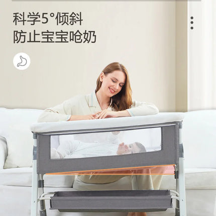Cama de empalme grande para recién nacido, mecedora de bebé bb, cuna para niños, multifuncional, móvil y plegable