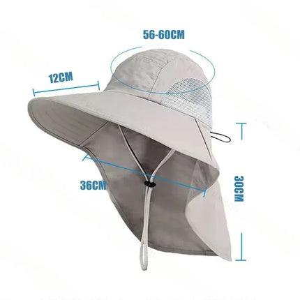 Gorro de pescador impermeable para verano, gorro con protección solar para senderismo al aire libre, pesca, ciclismo, alero grande, protección para el cuello, 1/2/4 Uds.