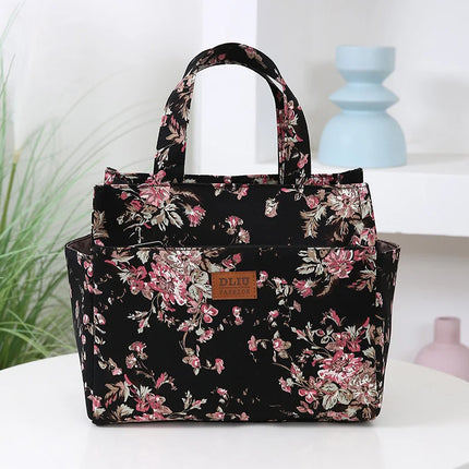 Nuevo bolso artístico de tela gruesa de gran capacidad, fiambrera de trabajo minimalista, bolsa de almacenamiento adecuada para ir de compras, usos varios