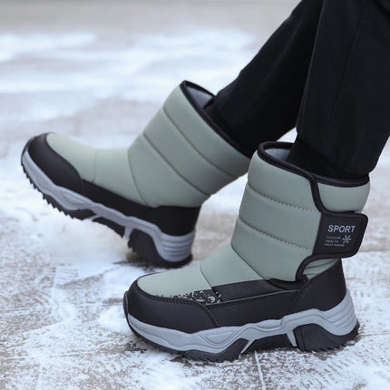 Botas de nieve para exteriores para niños, zapatos deportivos cómodos y cálidos de alta calidad, botas de algodón a la moda, zapatos de felpa antideslizantes para Otoño e Invierno