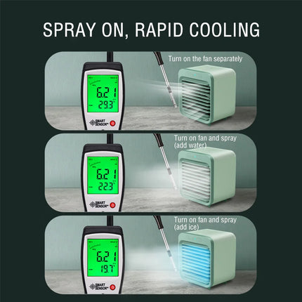 Mini Ventilador Enfriador Portátil | Aire Acondicionado USB Recargable | Enfriador de Escritorio para Hogar u Oficina