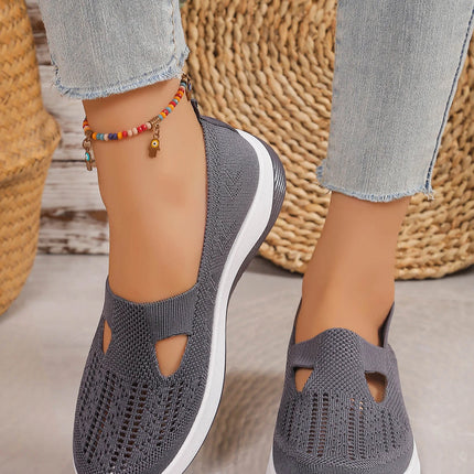 Zapatos de mujer, zapatillas transpirables de Color sólido, zapatillas informales de verano para mujer, zapatos informales de punto bajos, zapatos para mamá