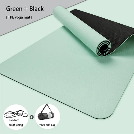 Estera de yoga, estera de ejercicios de fitness ecológica antideslizante de doble cara con correa TPE YogaMats para mujeres y hombres, para yoga, pilates, ejercicio