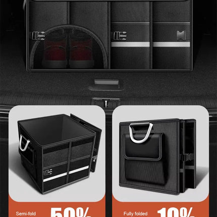 SEAMETAL Organizador de Maletero Plegable de Tela Oxford Impermeable, Gran Capacidad 110L, Caja de Almacenamiento para Coche, Ideal para Camping, Pesca y Viajes, Fácil de Transportar