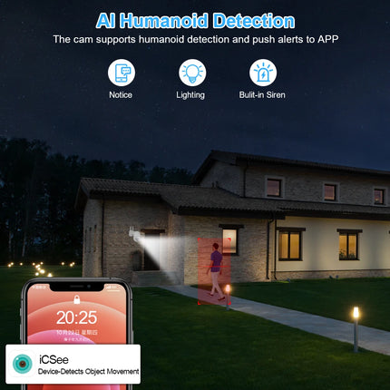 Smar 8CH NVR 5MP Kit de cámara inalámbrica Ai Humman detectar al aire libre 3MP PTZ WiFi visión nocturna CCTV sistema de vigilancia de seguridad ICsee