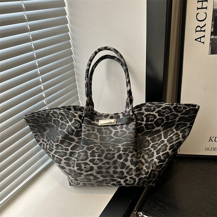Bolso de mano con alas de leopardo para mujer, bolsa grande de hombro con axila de lujo, tendencia de gran capacidad, ocio, desplazamientos, 2025