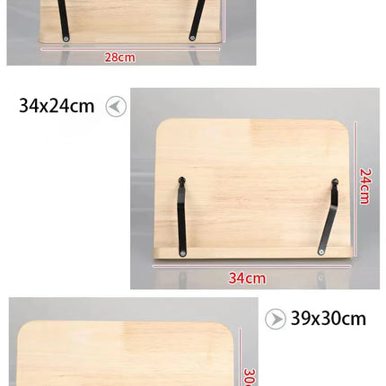 Bandeja de Soporte de Libros Ajustable y Portátil – Clips de Página para Lectura y Cocina