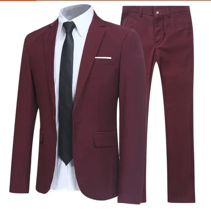 Trajes para hombre elegante boda 2 piezas conjunto chaquetas pantalones Blazers traje Formal ajustado moda negocios clásico 2025 disfraz