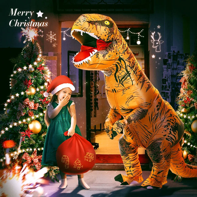 Disfraces inflables de dinosaurio t-rex para niños y adultos, Purim, mascota de Navidad y Halloween, disfraz de fiesta de Anime, trajes de lujo