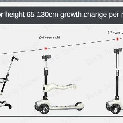 Cochecito de bebé 4 en 1, Scooter, coche yo-yo plegable para bebé de 2 a 7 años, puede sentarse y montar, carrito multifuncional para niños