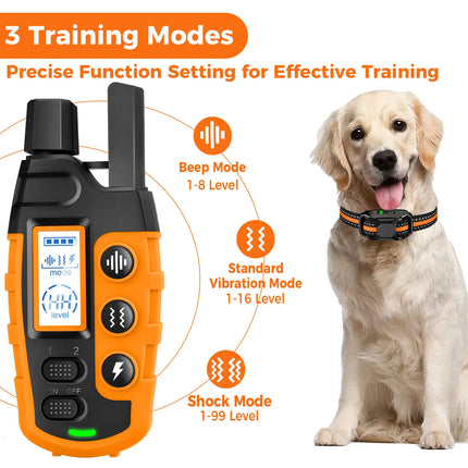 Collar de entrenamiento eléctrico para perros de 3300 pies, Control remoto, resistente al agua, comportamiento de mascotas para cachorros de 5-120 libras con vibración de choque