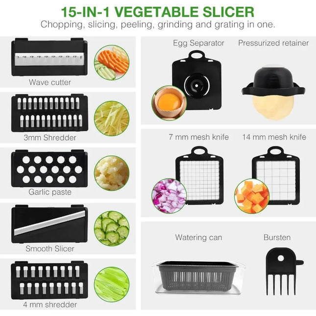 2025 New Grate Food Chopper Vegetable Slicer Kitchen Items Multifunctional Dicer Cut Vegetable Chopper Handle Food