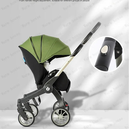 Sistema de viaje convertible 4 en 1: cochecito reversible con asiento y moisés para automóvil infantil, portabebés de recién nacido a niño pequeño