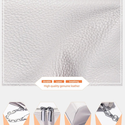 Bolso de mano Zency 2025 con cadena acrílica, bolso cruzado pequeño de lujo con asa superior de cuero suave para mujer, bolso de hombro blanco a la moda