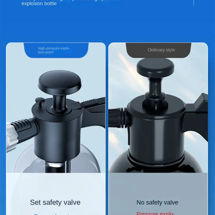 Pulverizador de espuma con bomba de mano, Cañón de espuma neumático de mano, botella de Spray de lavado de coches, limpieza de ventanas de automóviles, 3 tipos de boquilla, 2L
