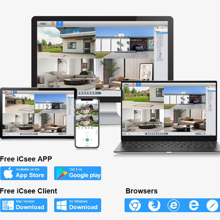 Smar 8CH NVR 5MP Kit de cámara inalámbrica Ai Humman detectar al aire libre 3MP PTZ WiFi visión nocturna CCTV sistema de vigilancia de seguridad ICsee