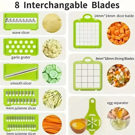 Multifunctional Vegetable Chopper Handle Food Grate Food Chopper Vegetable Slicer Dicer Cut 14/16 in 1 Kitchen Items Cocina