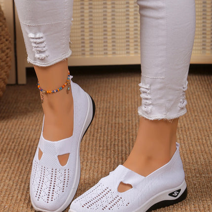 Zapatos de mujer, zapatillas transpirables de Color sólido, zapatillas informales de verano para mujer, zapatos informales de punto bajos, zapatos para mamá