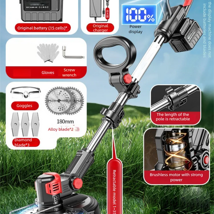 Cortacésped agrícola multifuncional, cortacésped eléctrico, máquina de deshierbe con batería de litio recargable para el hogar pequeño