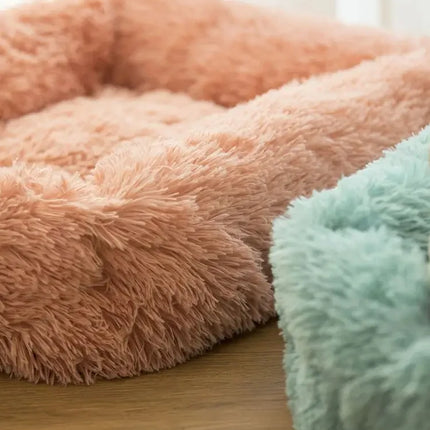Cama rectangular de felpa para perros, estera cálida de invierno, cama para perros y gatos pequeños, medianos y grandes, perrera, cojín para gatos, accesorios para sofá para mascotas