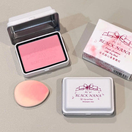 Rubor de niebla suave con forma de corazón francés, baja saturación, puro deseo, maquillaje coreano, maquillaje, rouge, maquillaje