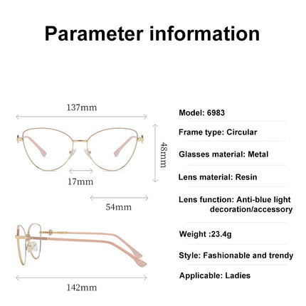 VICKY, nueva moda, Simple, ojo de gato, diseño de marco personalizado, gafas de lectura antiluz azul para mujer, prescripción personalizable