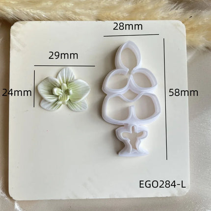 Cortador de arcilla polimérica, Mini molde de corte de orquídeas Phalaenopsis, herramienta de fabricación de pendientes de joyería de arcilla DIY de diseñador para arte cerámico