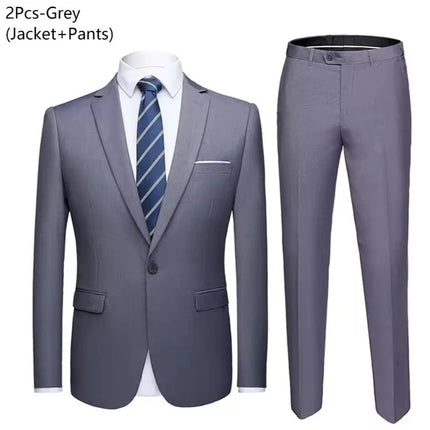 Trajes para hombre elegante boda 2 piezas conjunto chaquetas pantalones Blazers traje Formal ajustado moda negocios clásico 2025 disfraz