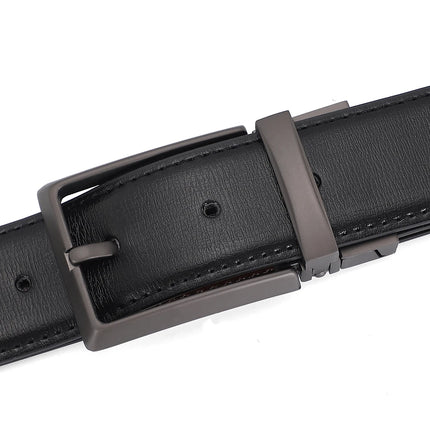 Cinturones reversibles con hebilla para hombre, cinturón masculino de cuero auténtico para hombre, correa de cintura para pantalones vaqueros de moda de diseñador de alta calidad, negocios de lujo