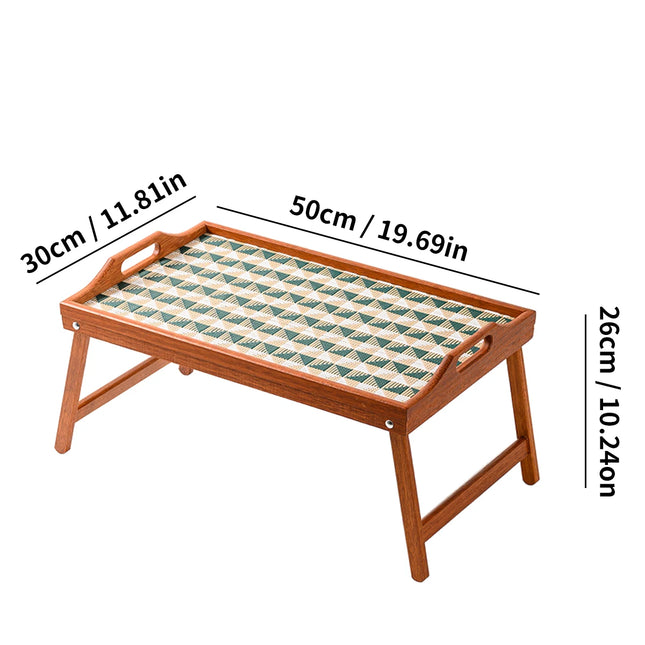 Bandeja de cama plegable de madera ergonómica con soporte para tableta, escritorio multiusos para pacientes de recuperación/sofá cama de oficina 19,7x11,8